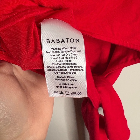 Babaton Red Long Sleeve Tie-Front Top - Picture 3 of 5